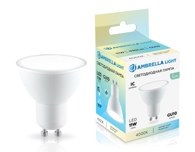 Светодиодная лампа MR16 11Вт 4000K GU10 110°, AMBRELLA LIGHT, 181104