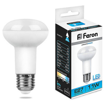 Лампа светодиодная, (11W) 230V E27 6400K R63, LB-463, Feron 25512