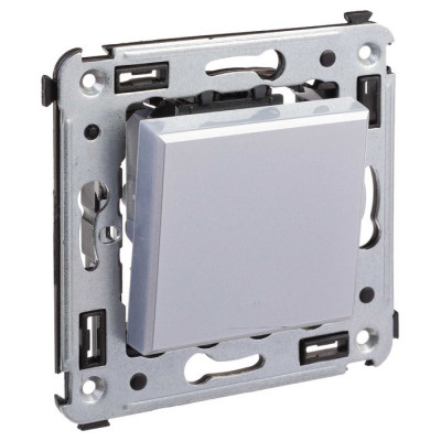 4404123 - ДКС Перекрестный переключатель одноклавишный в стену, "Avanti", "Закаленная сталь"