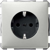 SD Розетка со шторками 2К+З 16А 250В~, винт. зажимы, стальн.