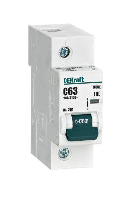DEKraft Автоматический выключатель 1Р 63А х-ка С ВА-201 10кА