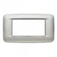 Vimar Накладка ROUND на 4 модуля серебро матовое с серебряным обрамлением, 20684.N13