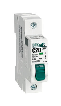 DEKraft Авт. выкл. без теплозащиты 1P 20А х-ка C 6кА ВА-103M