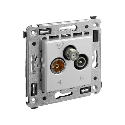 4404533 - ДКС Розетка TV-FM-SAT в стену, "Avanti", "Закаленная сталь"