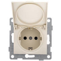 GUSI Bravo МЕХАНИЗМ Роз. 1-ой с/з с з/ш и крышкой, скрытая установка, 16А, 250В. Цвет бежевый., С10Р91-003
