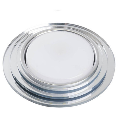 Светильник встраиваемый со светодиодной подсветкой 20LED*2835 SMD 4000K, 15W GX53, без лампы, прозрачный, хром, CD5024 круг с драйвером в комплекте, Feron 40524