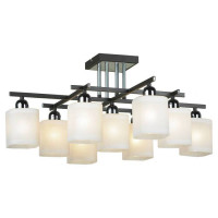 LUSSOLE COSTANZO Люстра потолочная, цвет основания - хром, плафон - стекло (цвет - белый), 9x40W E14, LSL-9007-09