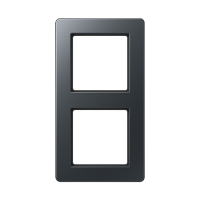 Рамка для вертикальной и горизонтальной установки, 2 поста; термопласт; матовый антрацит; A FLOW, AF582BFANM