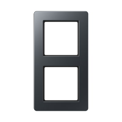 Рамка для вертикальной и горизонтальной установки, 2 поста; термопласт; матовый антрацит; A FLOW, AF582BFANM