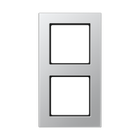 Рамка для вертикальной и горизонтальной установки, 2 поста; термопласт; алюминий; A550, A5582BFAL