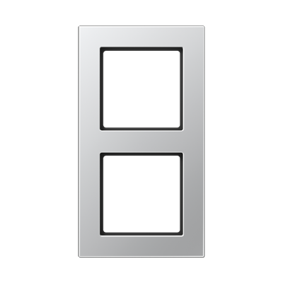 Рамка для вертикальной и горизонтальной установки, 2 поста; термопласт; алюминий; A550, A5582BFAL