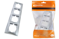 Рамка 4-х постовая горизонтальная серебр. металлик "Лама" TDM Electric, SQ1815-0232