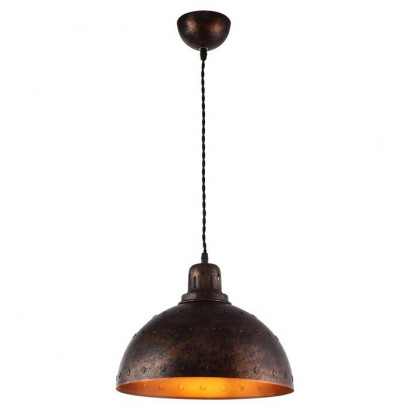 LUSSOLE MIDDLETOWN Подвесной светильник, цвет основания - коричневый, плафон - металл (цвет - коричневый), 1x60W E27, LSP-9801