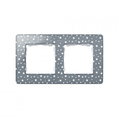 Simon 8200620-223 S82Detail Рамка 2-ная, холодный серый, звезды