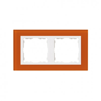 Simon 82627-65 S82N Рамка 2-ная, оранжевый - белый (стекло)