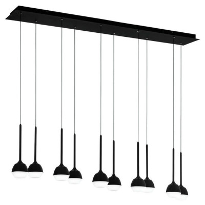 39713 Светод подвес NUCETTO, 10x4,5W(LED), сталь, черный//пластик, прозрачный