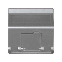 Simon SConnect Адаптер наклонный со шторкой на 1 модуль MD (RJ45, оптоволокно), 45х45мм, алюминий, K80-8