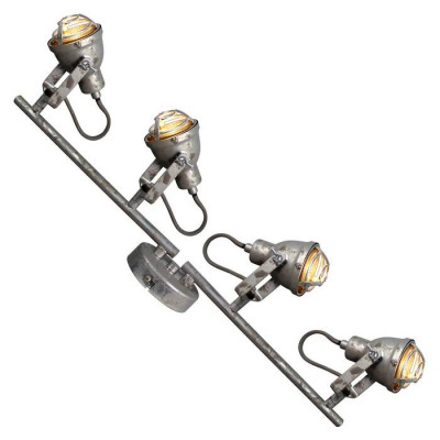 LUSSOLE ROCKVILLE Линейный спот, цвет основания - серый, плафон - металл (цвет - серый), 4x50W GU10, LSP-9805