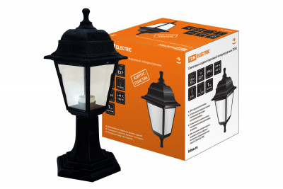 Светильник садово-парковый НТУ 04-60-001 четырехгранник, стойка, пластик, черный TDM Electric, SQ0330-0705