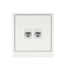 DKC KANT Компьютерная розетка RJ-45 без шторки, кат.5е двойная, белая магнолия, 7000664