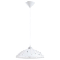 96073 Подвес VETRO, 1х60W(E27), ?350, H1100, пластик, белый/сатин. стекло, хруст, белый, прозрач.
