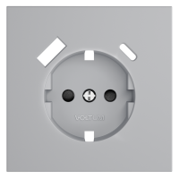 Накладка для розетки с заземлением и защитными шторками, с USB A+C, S70 (серый), VLS001016