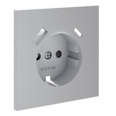 Накладка для розетки с заземлением и защитными шторками, с USB A+C, S70 (серый), VLS001016