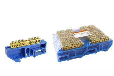 Шина "N" нулевая с изолятором на DIN-рейку 6x9мм стойка бол. 8 групп TDM Electric, SQ0801-0027