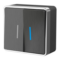 Werkel W5020104/ Выключатель двухклавишный с подсветкой Gallant (графит рифленый), a051340