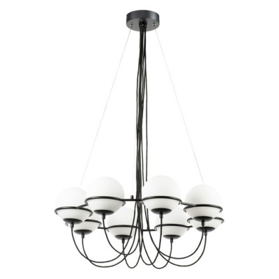Lightstar 803287 (MD9923-8A)  Люстра GLOBO 8х40W  E14 ЧЕРНЫЙ МАТОВЫЙ/БЕЛЫЙ (в комплекте)