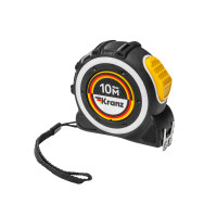 Рулетка Selbstfixierung, 10м x 25мм, магнитный двухсторонний зацеп, нейлон, двухсторонняя шкала, автоматическая фиксация KRANZ, KR-12-9024