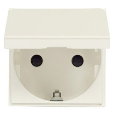 N2288.1 BL - Розетка SCHUKO с заземлением, с крышкой, со шторками, 16А / 250В, серия Zenit, цвет альпийский белый - 2CLA228810N1101