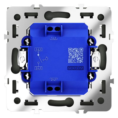 Выключатель с самовозвратом встраиваемый VOLTUM S70 одноклавишный 10А, (черный матовый), VLS010608