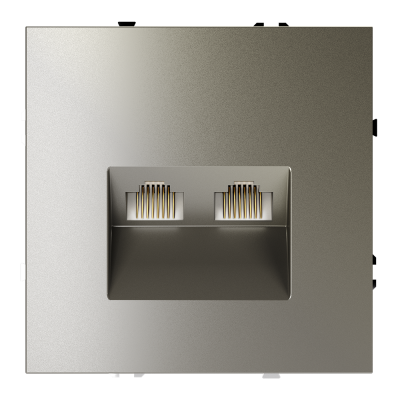 Розетка компьютерная встраиваемая VOLTUM S70 двойная RJ45+RJ45 кат.6, (шелк), VLS060204