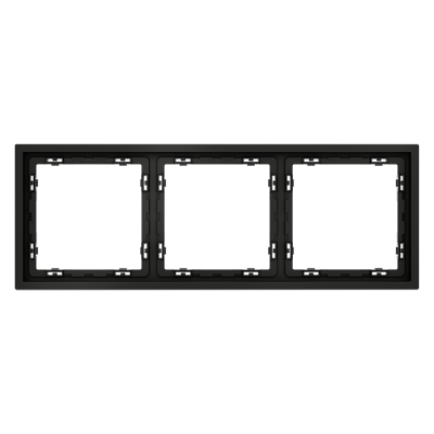 Рамка пластиковая VOLTUM S70 на 3 поста, (черный матовый), VLS100308
