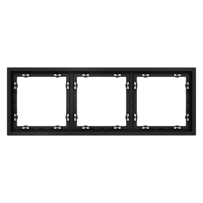 Рамка пластиковая VOLTUM S70 на 3 поста, (черный матовый), VLS100308