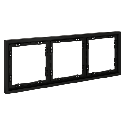 Рамка пластиковая VOLTUM S70 на 3 поста, (черный матовый), VLS100308