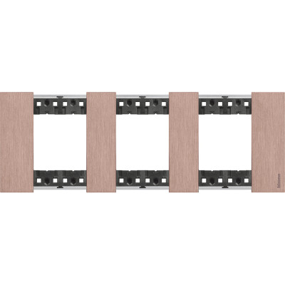KA4802M3ZM Bticino LIVING NOW. Декоративная рамка 3 поста (2+2+2 модуля).Цвет "Медь", KA4802M3ZM
