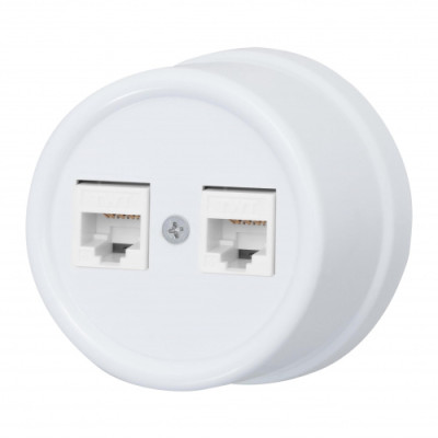 BIRONI Лизетта Пластик Белый Розетка 2-ая RJ45, B1-302-21