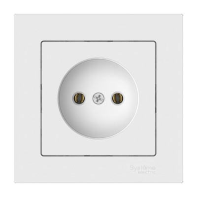 ATN000140S - ATLASDESIGN РОЗЕТКА без заземления без шторок, 16А, в сборе, быстрозажим. клем., БЕЛЫЙ, Systeme Electric