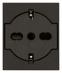 Vimar Розетка 2P+T P40 универсальная заподлицо черная, 30211.G
