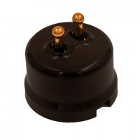 Bironi Выключатель 2-кл., пластик, цвет Коричневый,  Медь (тумблерный), B1-232-22-C