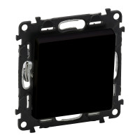 Legrand Valena LIFE. Выключатель кнопочный 6А 250В с лицевой панелью. Безвинтовые зажимы. Антрацит., 756311