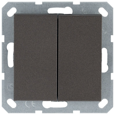 Выключатель Перекрестный  2х клавишный 10А, 250В, цвет мокко, G3014Z, Jasmart