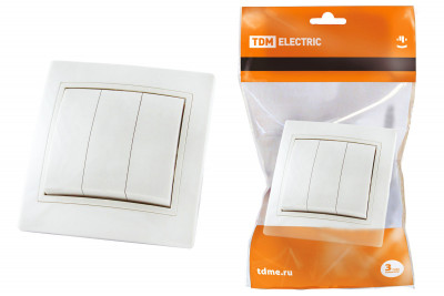 Выключатель 3 кл. 10А белый "Таймыр" TDM Electric, SQ1814-0003