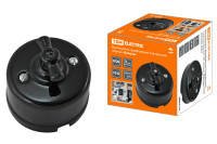 Выключатель фарфоровый поворотный с ручкой (бантик) 10А черный «Болонь» TDM Electric, SQ1820-0002 Выключатель фарфоровый поворотный с ручкой (бантик) 10А черный «Болонь» TDM Electric, SQ1820-0002