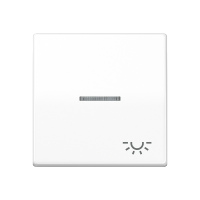 Клавиша для выключателя с окошком для подсветки и символом "свет"; белая, AS591KO5LWW