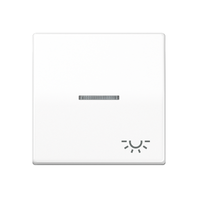 Клавиша для выключателя с окошком для подсветки и символом "свет"; белая, AS591KO5LWW