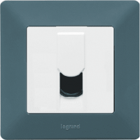 Legrand Компьютерная розетка, вставка - белый, рамка - лазурь, серия Valena Life