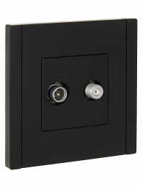 FORTE&PIANO Роз. двойная TV+SAT FP138 чер. IEK, FP-AF20-O-K02